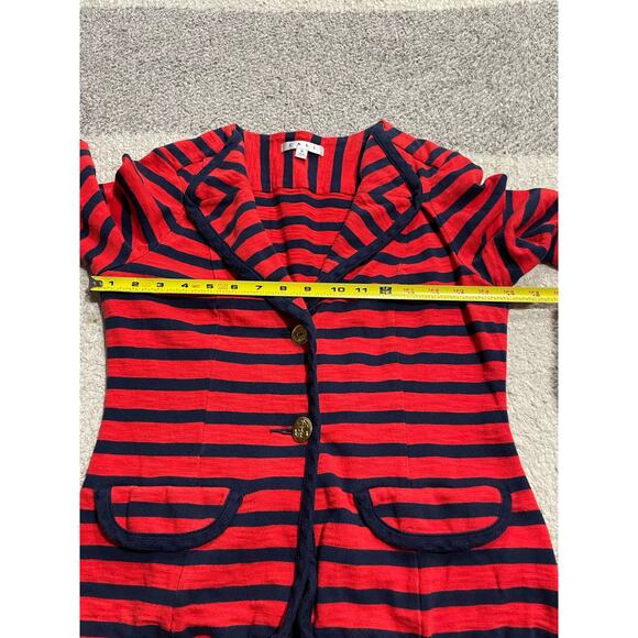 Cabi Knit Revoir Yacht Button Knit Blazer Womens Small Nautical Red Blue Stripes - Picture 4 of 12